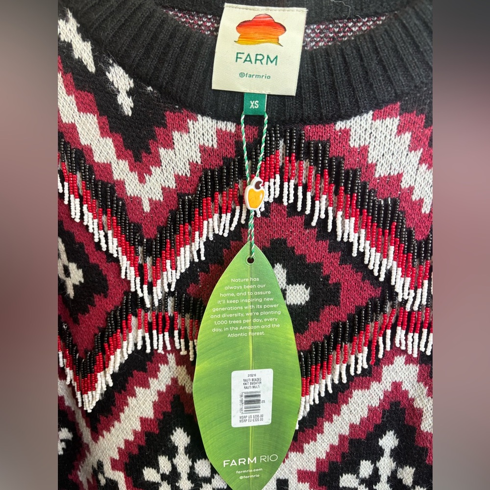 Farm Rio Rauti Beaded Knit Sweater - Picture 6 of 7